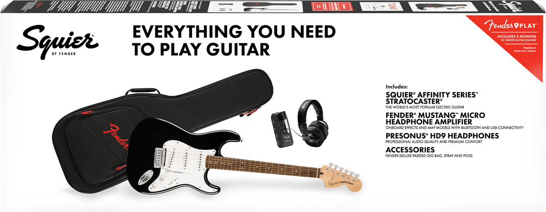 Fender Stratocaster Mustang El-guitar Startpakke (Black)