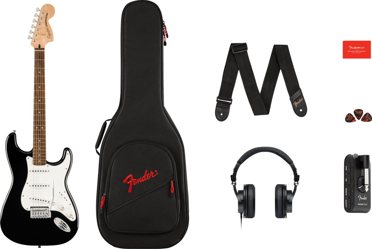 Fender Stratocaster Mustang El-guitar Startpakke (Black)