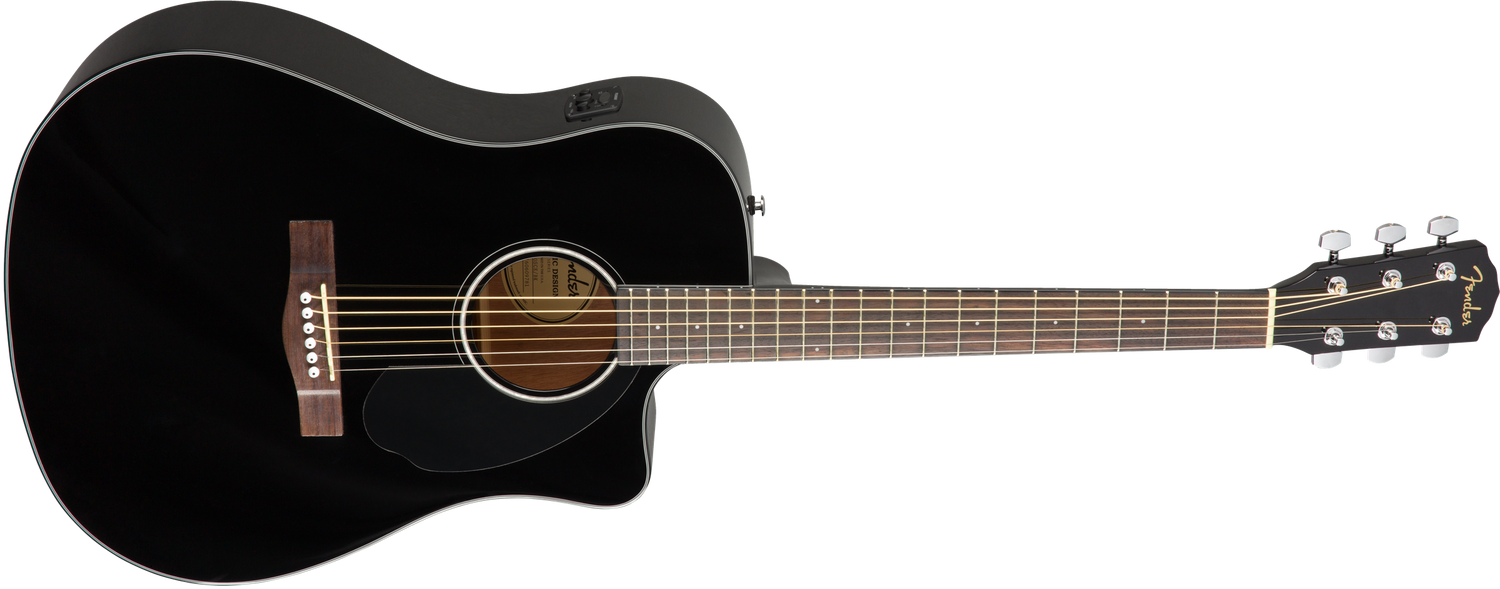 Fender CD-60SCE Dreadnought Western Guitar (Sort)