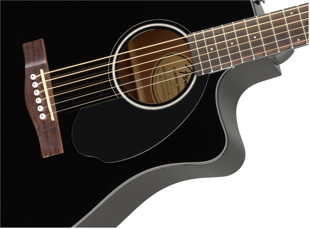 Fender CD-60SCE Dreadnought Western Guitar (Sort)