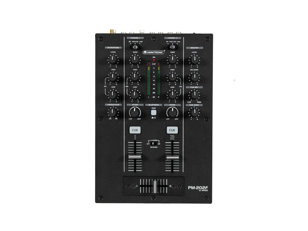 OMNITRONIC PM-202F 2-Channel DJ Mixer with Filter and Bluetooth