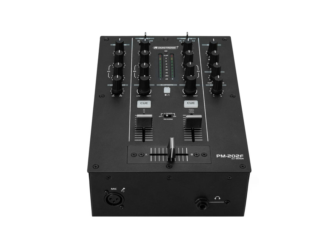 OMNITRONIC PM-202F 2-Channel DJ Mixer with Filter and Bluetooth