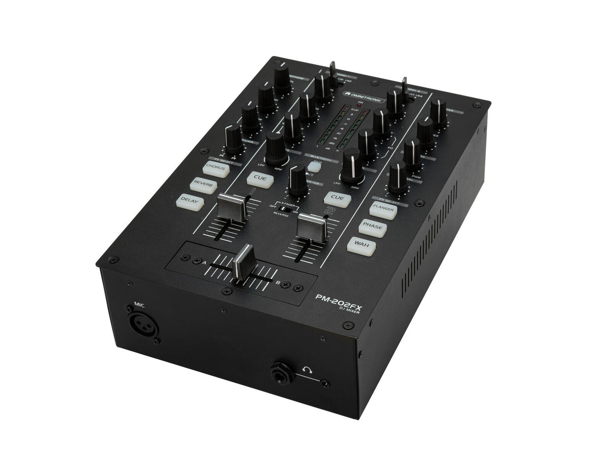 OMNITRONIC PM-202FX 2-Channel DJ Mixer with Filter, FX and Bluetooth