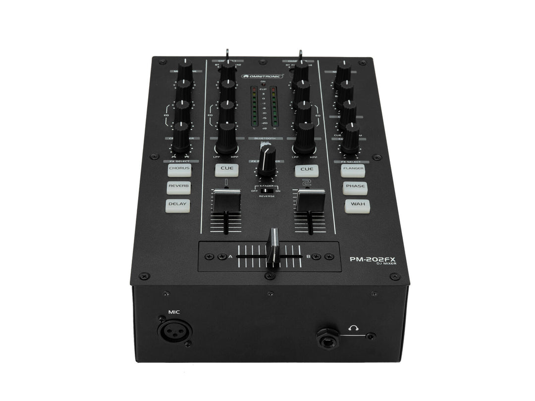 OMNITRONIC PM-202FX 2-Channel DJ Mixer with Filter, FX and Bluetooth