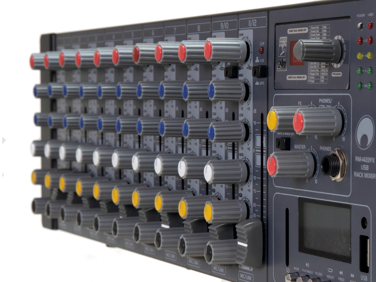 OMNITRONIC RM-1422FX USB Rack Mixer