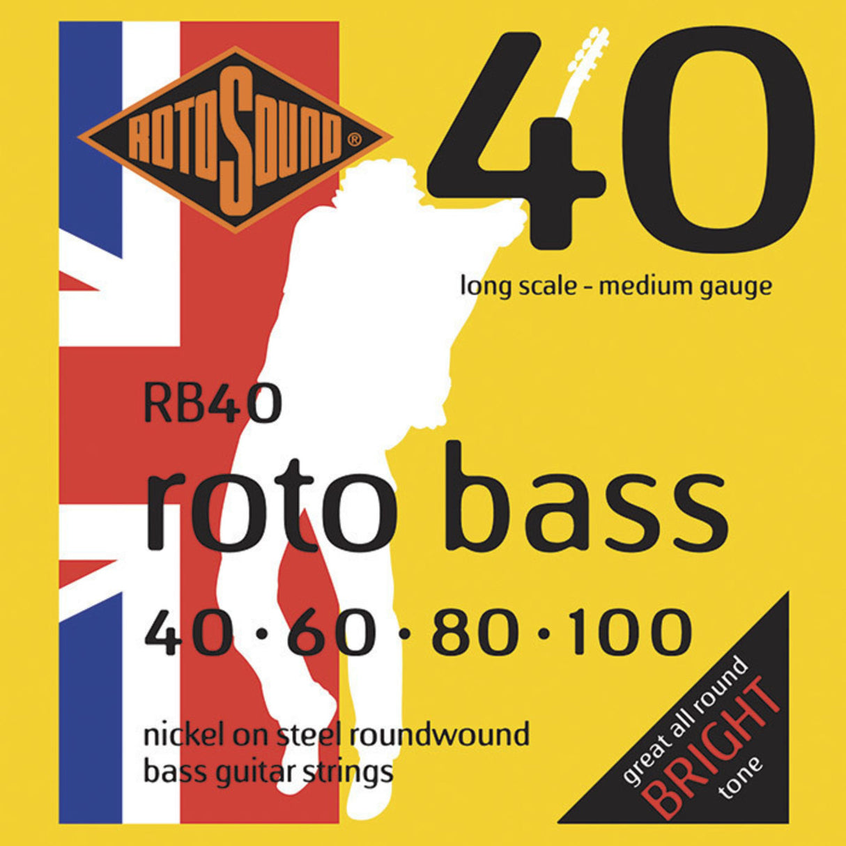 Rotosound E-Bass Strings Roto Bass - Set 4-string Nickel Medium 40-100 (RB40)