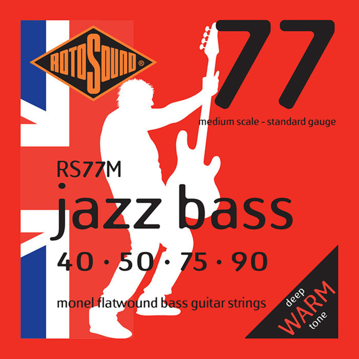 Rotosound Jazz Bass Strings Jazz Bass 77 - Set 4-string Medium 40-90 //Medium scale length (30.5"/772mm to 32"/810mm) (RS77M)