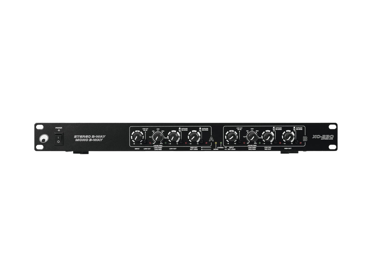 Omnitronic XO-230 Active Crossover – 2-Way Stereo / 3-Way Mono