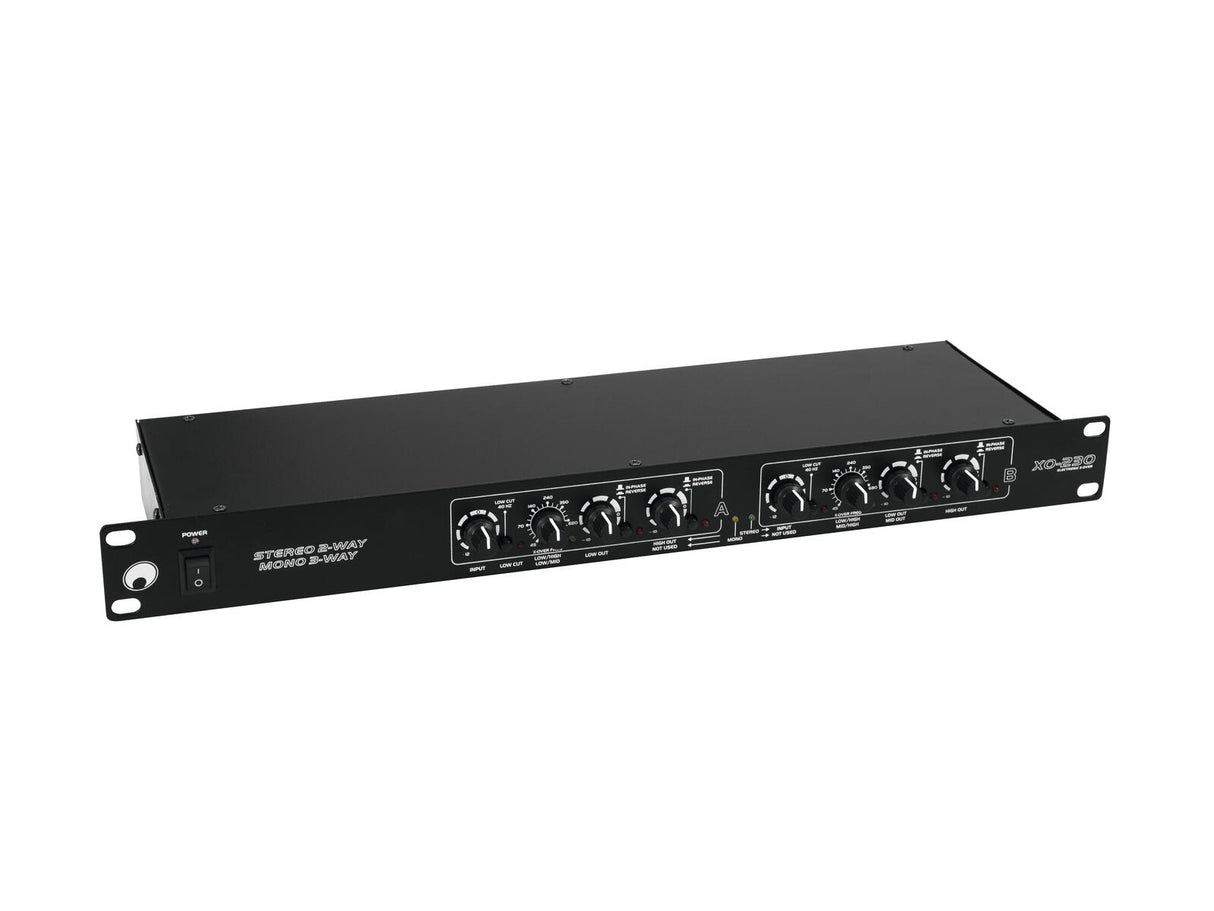 Omnitronic XO-230 Active Crossover – 2-Way Stereo / 3-Way Mono