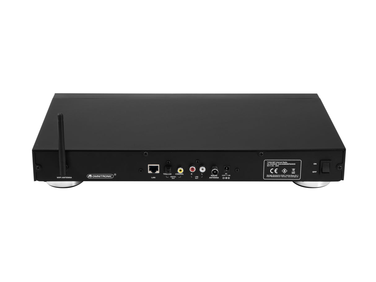 Omnitronic TUNA-NET Internetradio Medieafspiller m. DAB+ og Bluetooth