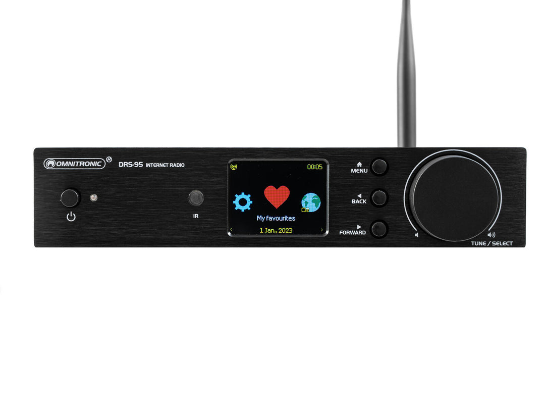 OMNITRONIC DRS-95 Internet Radio with DAB+ and Bluetooth