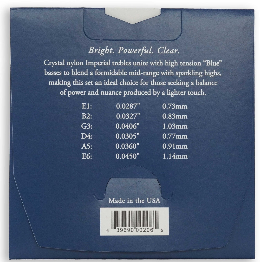 Augustine Strings for classic guitar Imperial Crystal Nylon medium - Set Imperial Blue (medium/high)