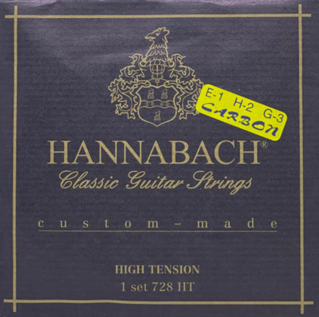 Hannabach Strings for classic guitar Series 728 Custom Made Carbon - Set with carbon treble (728HTC)