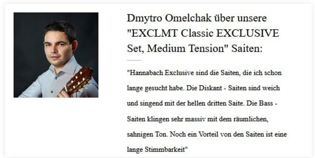 Hannabach Strings for classic guitar Exclusive Serie Medium Tension - Exclusiv Medium Tension Set (EXCLMT)