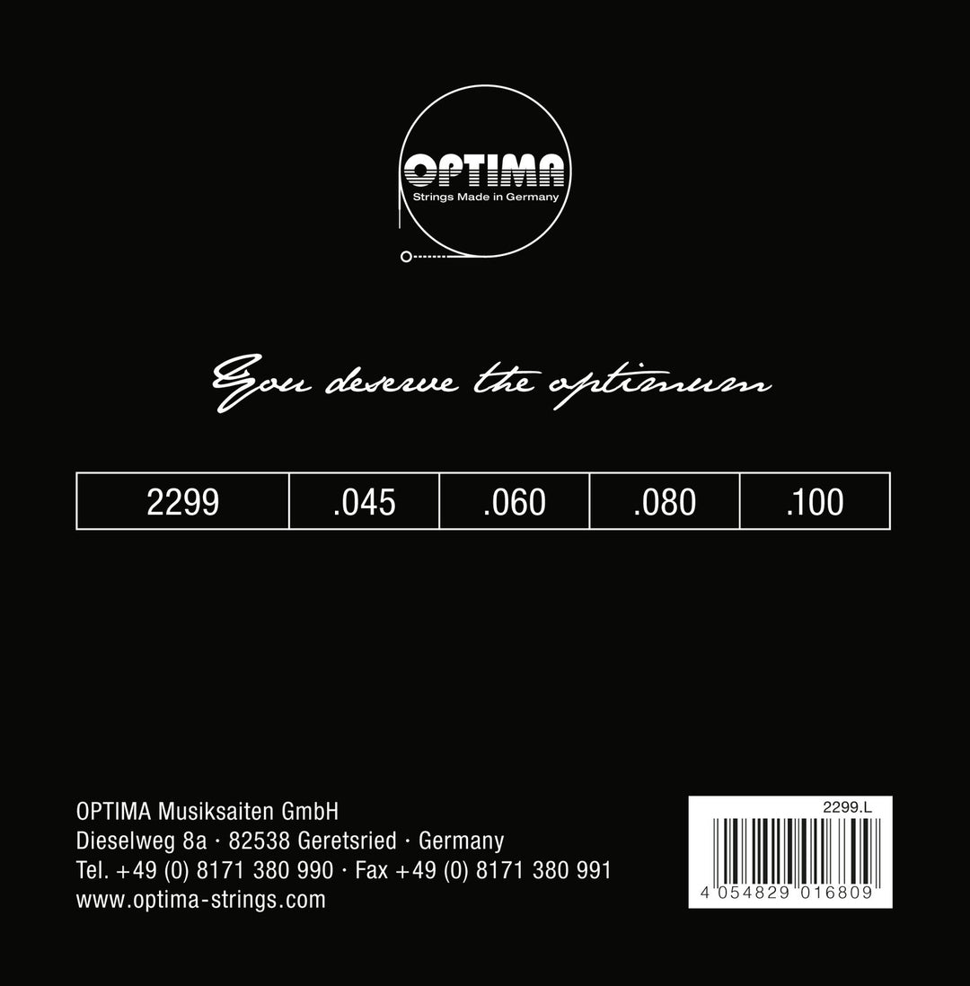 Optima E-Bass Strings Gold Strings Round Wound long scale - Set 4-string reg-light (2299L)