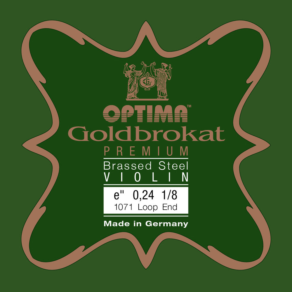 Optima Goldbrokat Premium Brassed E-streng 1/8-violin, 0,24 mm, løkke