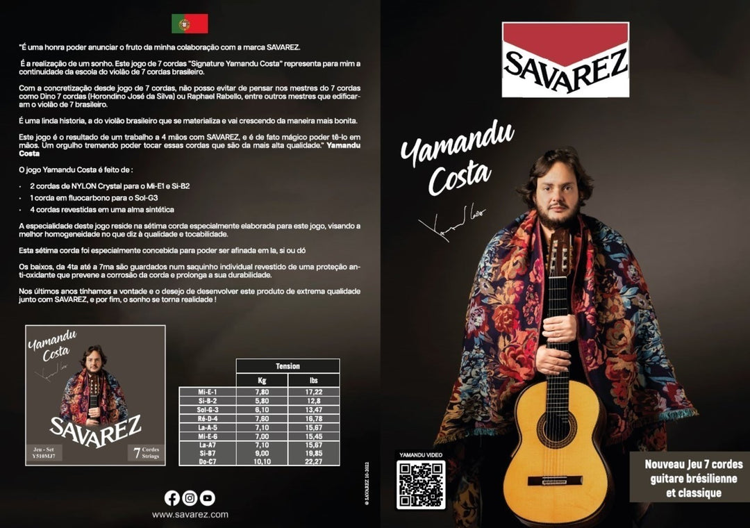 Savarez Strings for classic guitar YAMANDU COSTA 7-string - 7-string high tension (Y510MJ7)