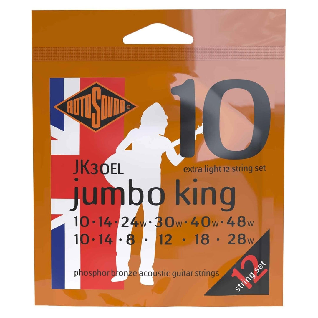 Rotosound Strings for Acoustic Guitar Jumbo King - Set 12-string Extra Light 10-48 (JK30EL)