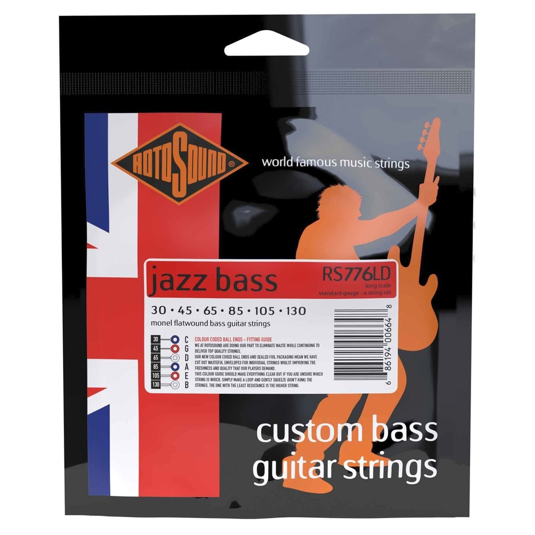 Rotosound Jazz Bass Strings Jazz Bass 77 - Set 6-string Flatwound Standard 30-130 (RS776LD)