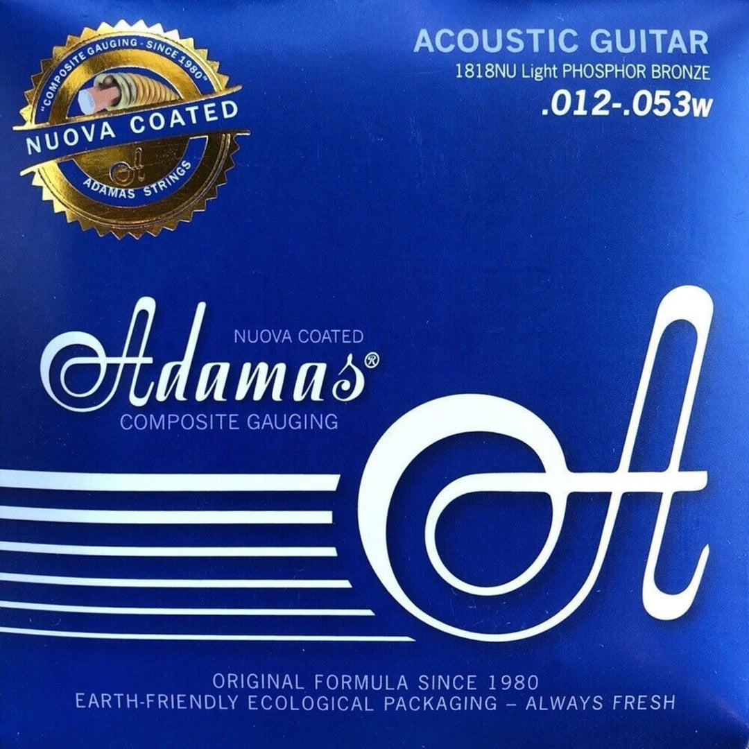 Adamas Strings for Acoustic Guitar Nuova phosphor bronze coated - Light .012-.053 (1818NU)