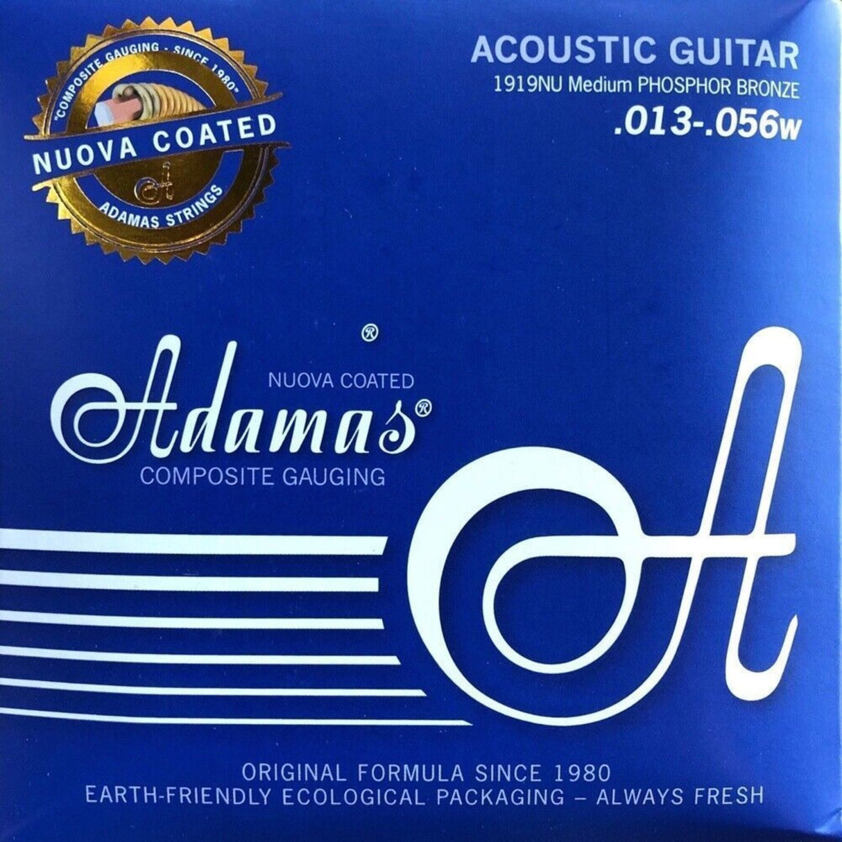 Adamas Strings for Acoustic Guitar Nuova phosphor bronze coated - Medium .013-.056 (1919NU)