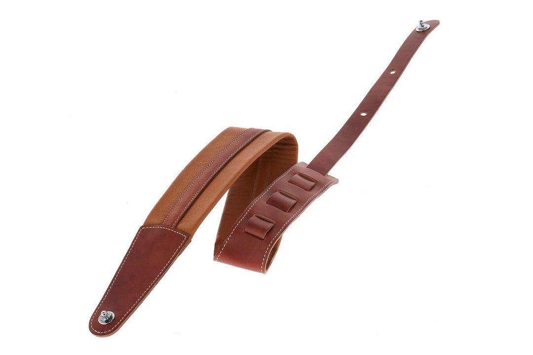 GEWA Guitar Straps Prestige 65 padded Security Locks - dry sand/brown
