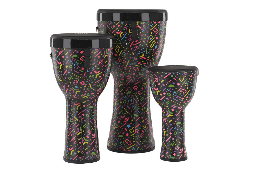 GEWA Liberty Series Nestable djembesæt 8", 10" og 12", Crazy Neon
