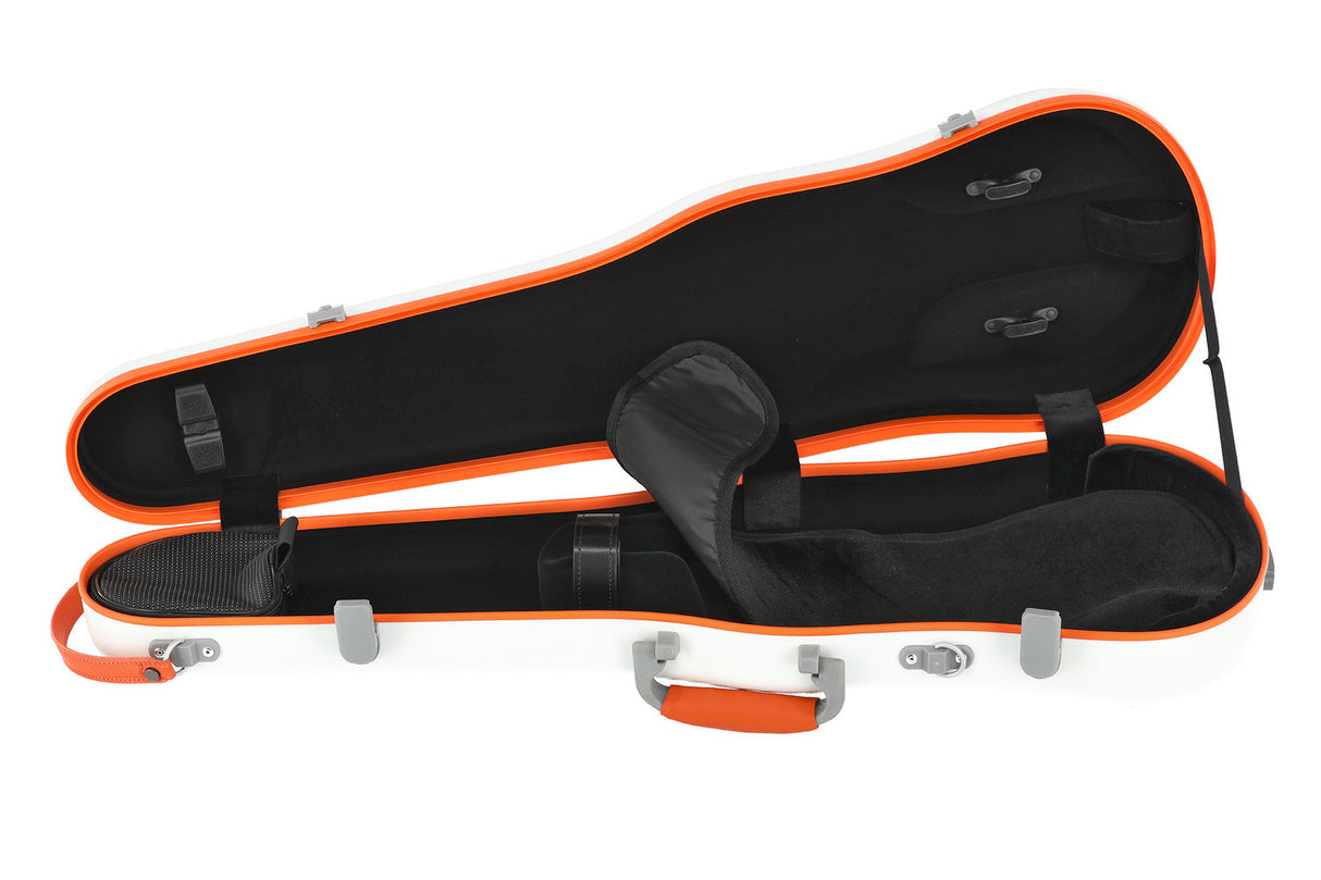 PURE GEWA Form shaped violin cases Polycarbonate FUN - 4/4 - 1/2 (White / Blacj)
