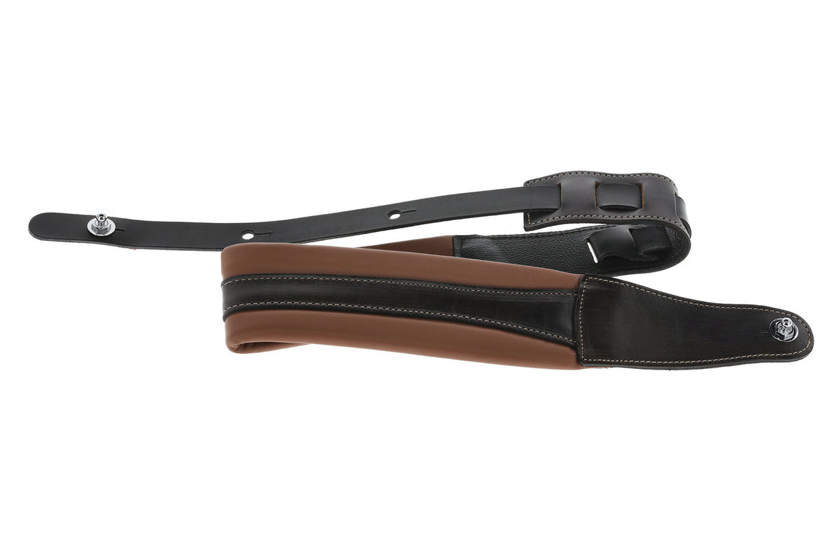 GEWA Guitar Straps Prestige 85 padded Security Locks - brown/black