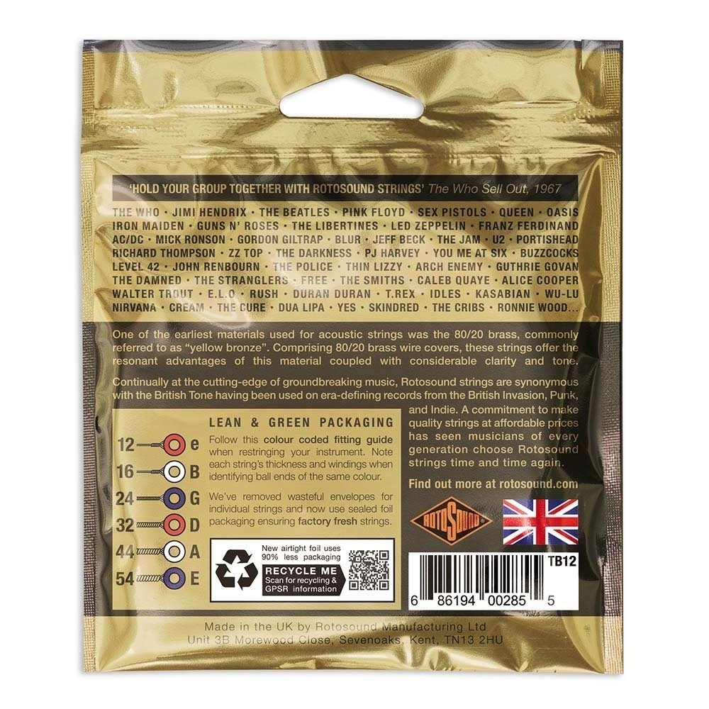 Rotosound Tru Bronze TB12 westernguitarstrenge 12-54