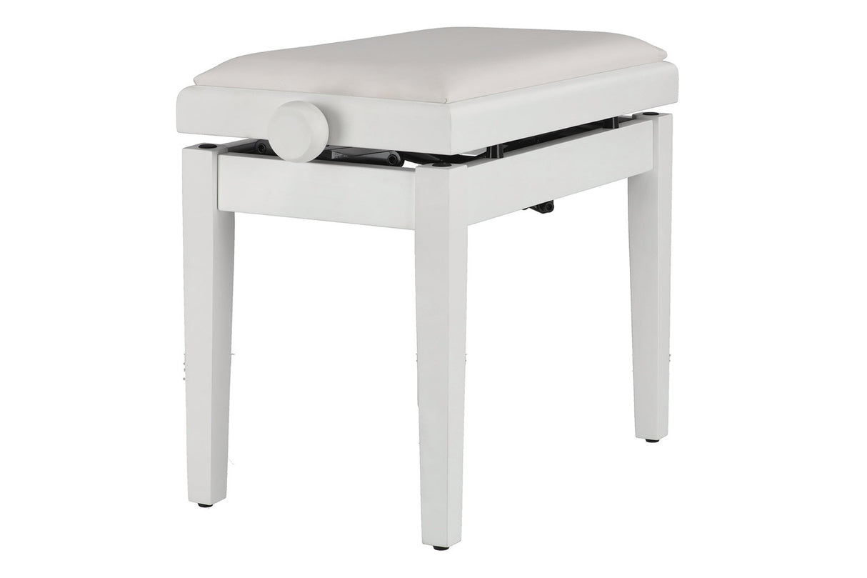 GEWA Piano bench Deluxe Autolift Vinyl - White matt (White seat)