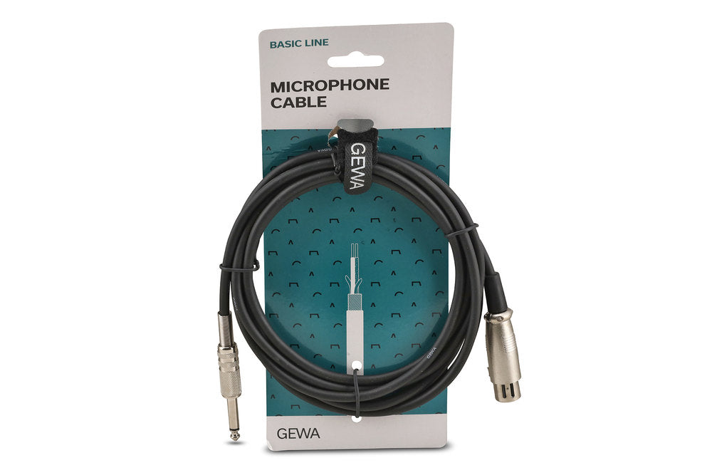 GEWA Basic Line mikrofonkabel 3 m, XLR-hun til mono-jack