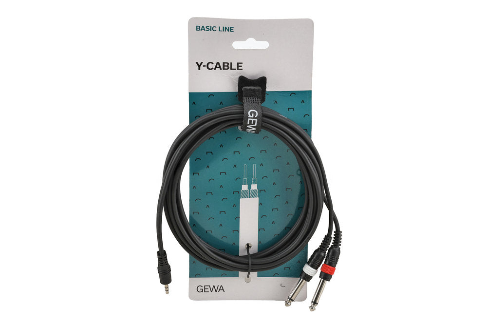 GEWA Basic Line Y-kabel 3 m, 3,5 mm minijack til 2 x mono-jack