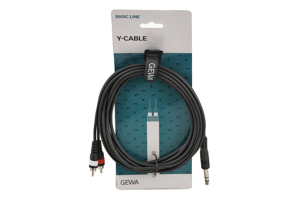 GEWA Basic Line Y-kabel 3 m, stereo-jack til 2 x cinch
