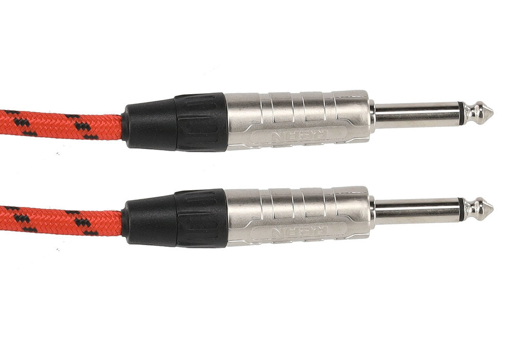 GEWA Pro Line instrumentkabel 3 m, sort-rød tweed, lige jack