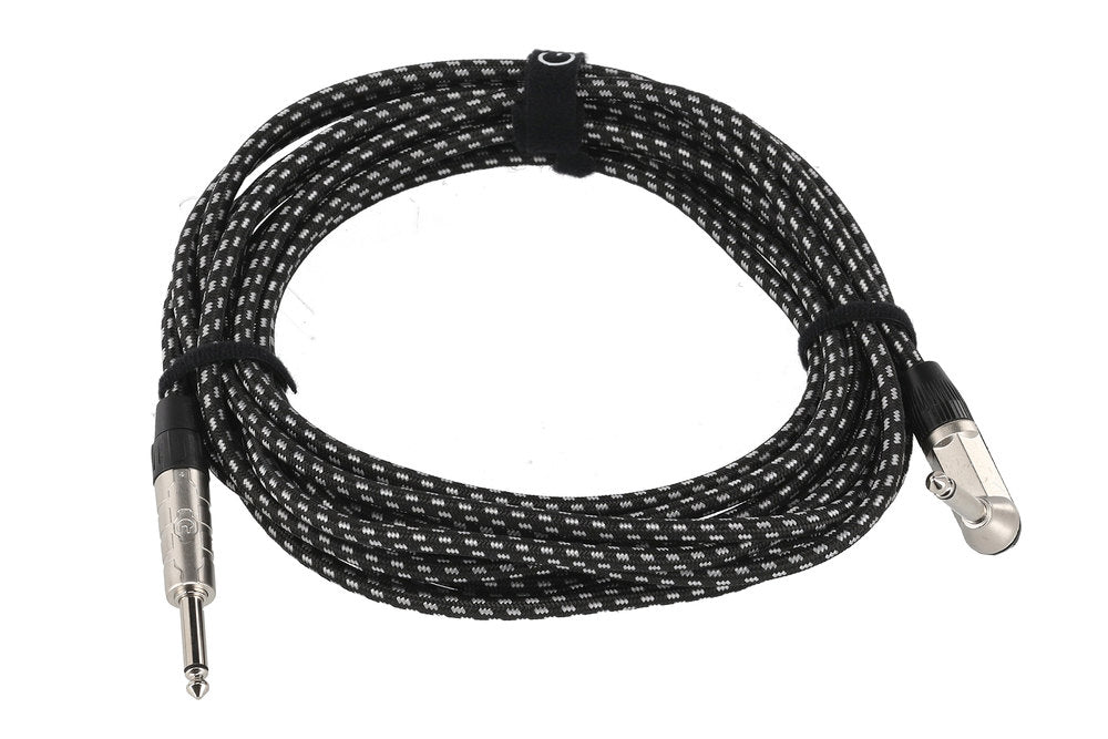 GEWA Pro Line instrumentkabel 6 m, sort-hvid tweed, vinklet jack