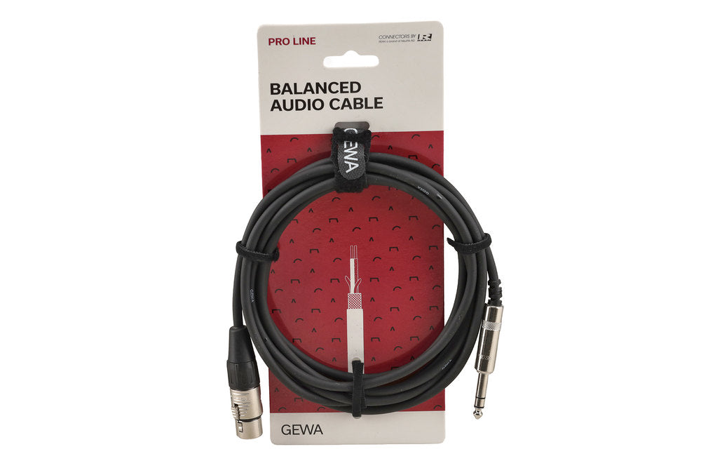 GEWA Pro Line balanceret kabel 3 m, stereo-jack til XLR-hun