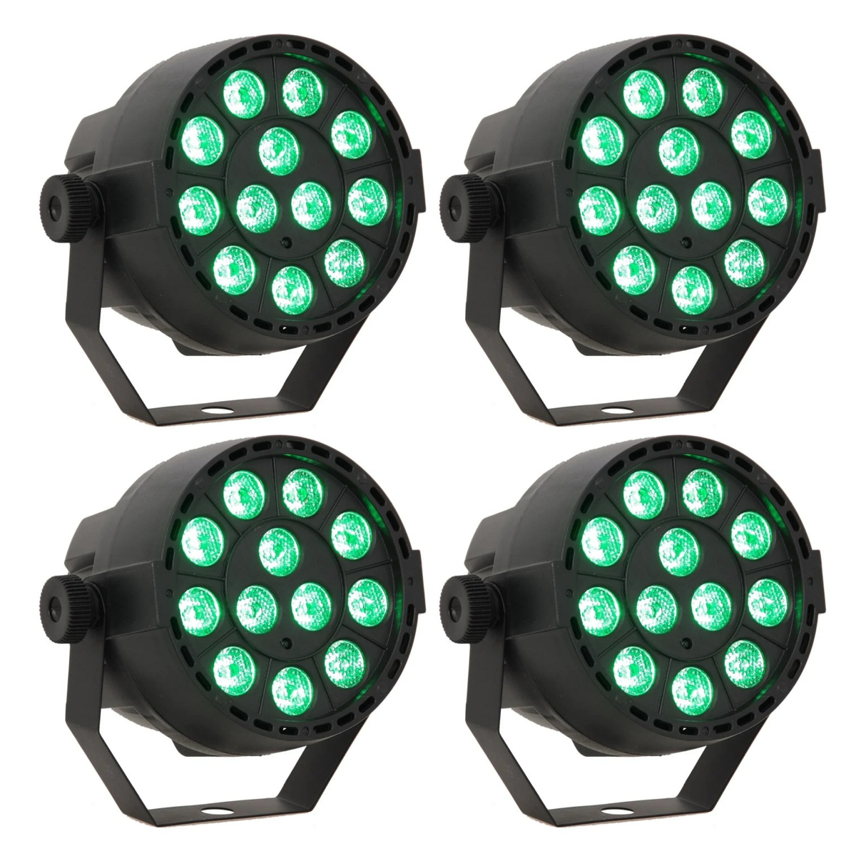 LED Spot Multicolor m. fjernbetjening(12x3W) 4 Stk. Bundle