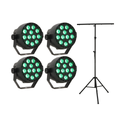 LED Spot Multicolor m. fjernbetjening (12x3W) & Perfex Lysstativ