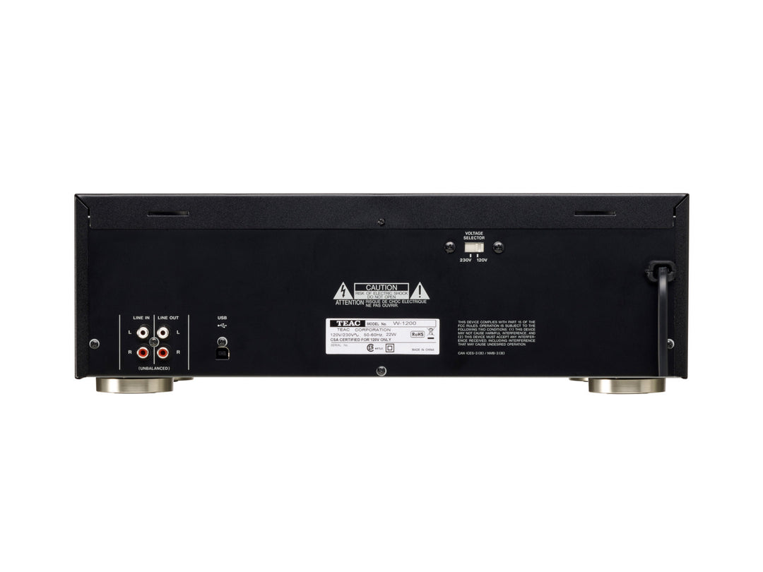 TEAC W-1200 Dobbelt Kassette Afspiller (Sort)