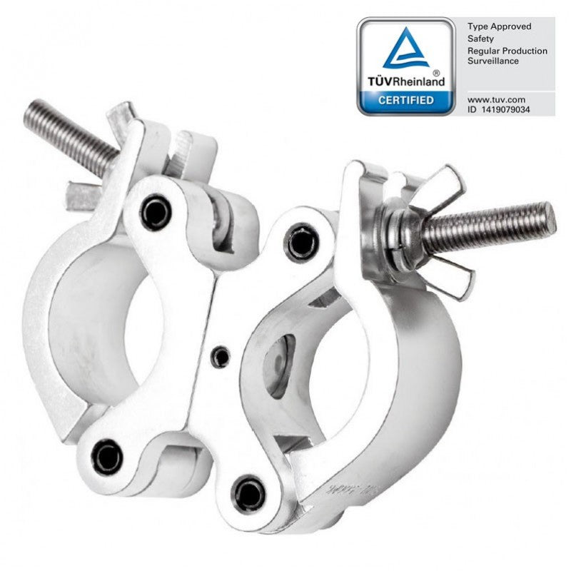Dobbelt clamp, sølv (50mm 150kg)
