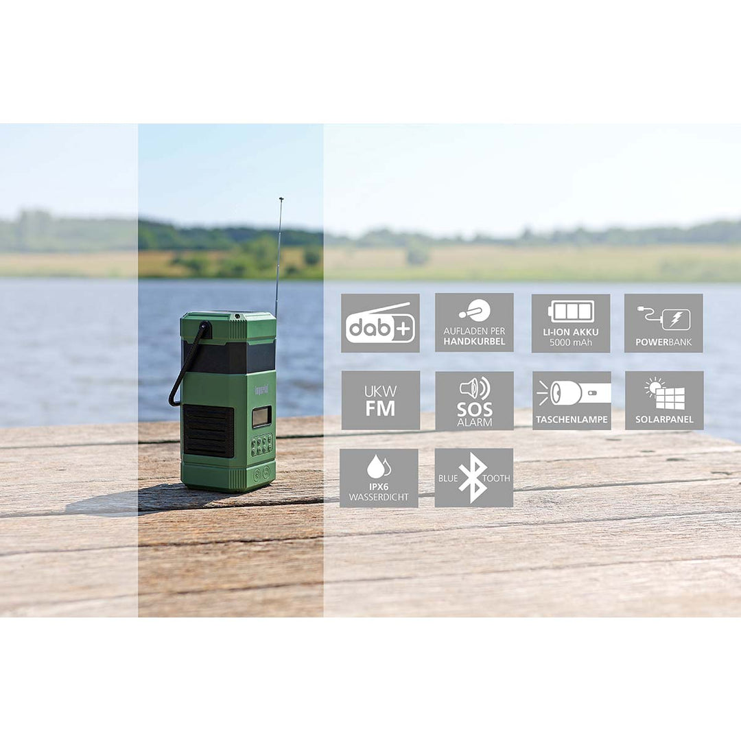 DABMAN OR 3 Batteridrevet DAB+/FM-udendørsradio med Bluetooth