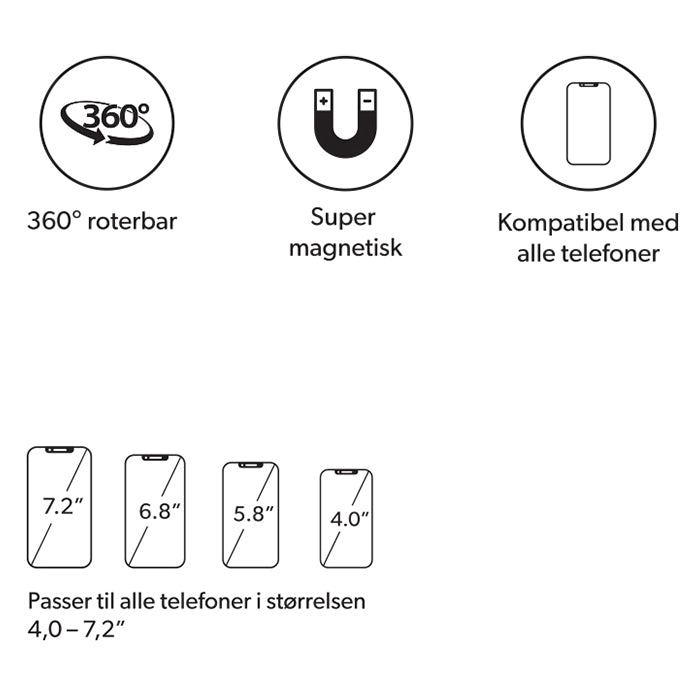Avant magnetisk mobilholder til luftdyse