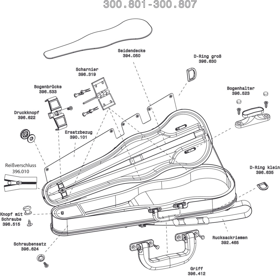 GEWA Rucksack assembly Form shaped violin/viola case - 2 rucksack straps
