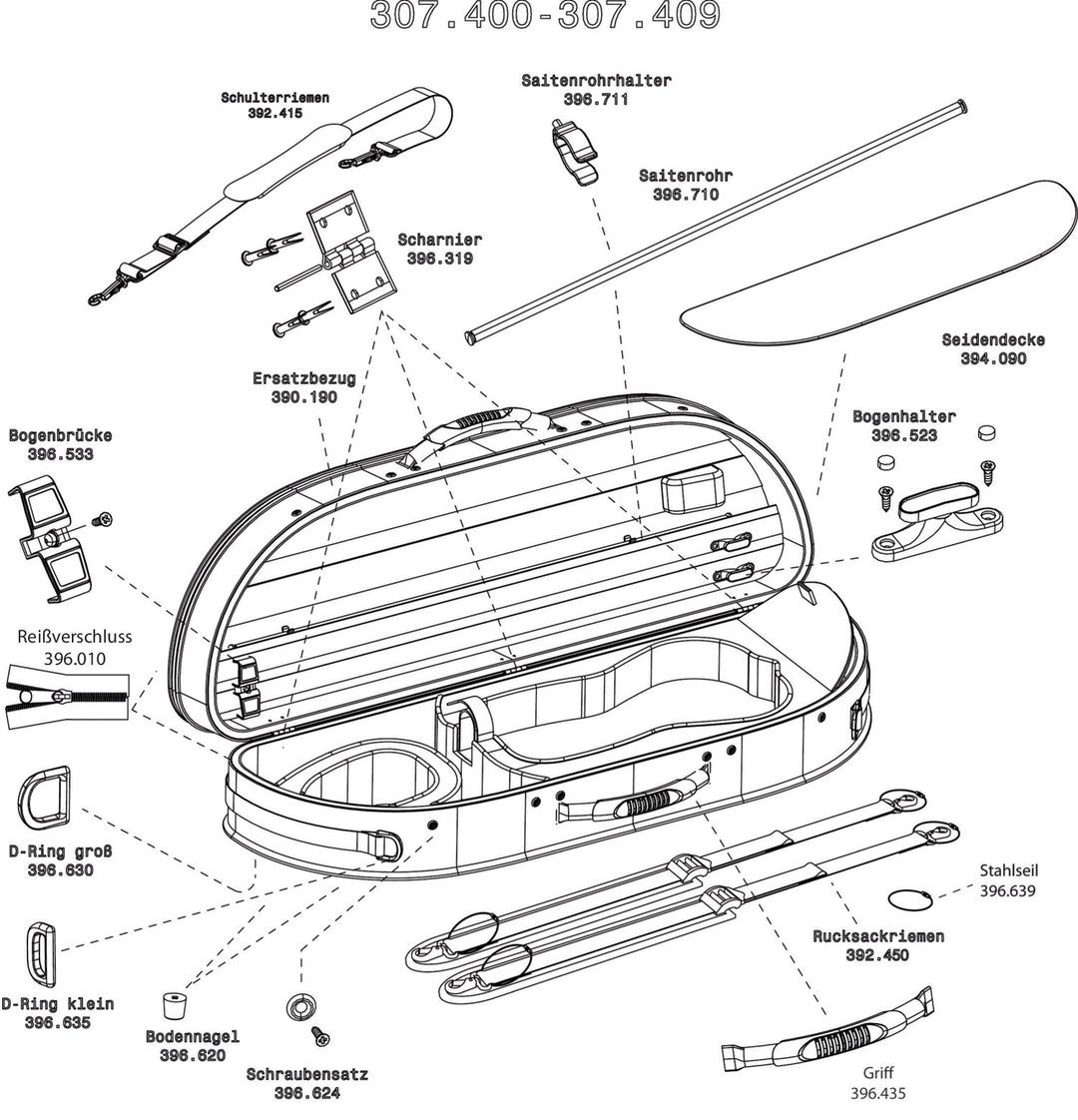 GEWA Shoulder carrying straps Form shaped violin/viola case - Shoulder strap, 1 piece