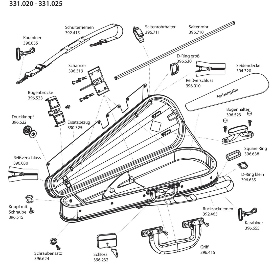 GEWA Rucksack assembly Form shaped violin/viola case - 2 rucksack straps