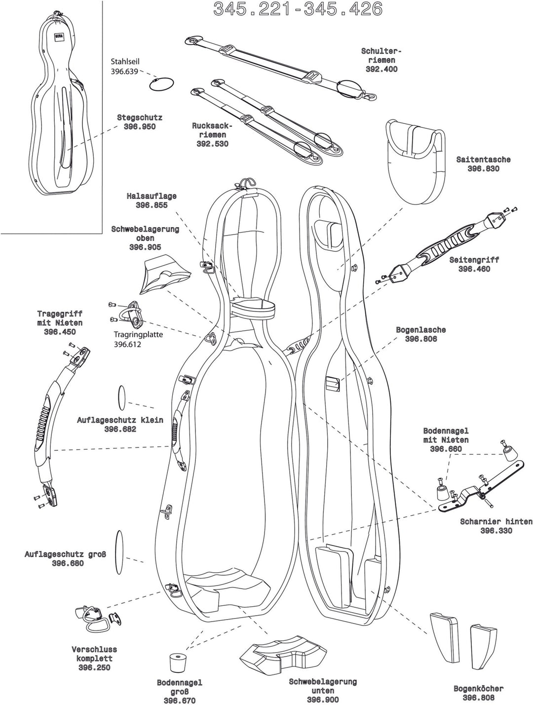 GEWA Cello case Idea Original Carbon 2.9 - Bearing ring plate