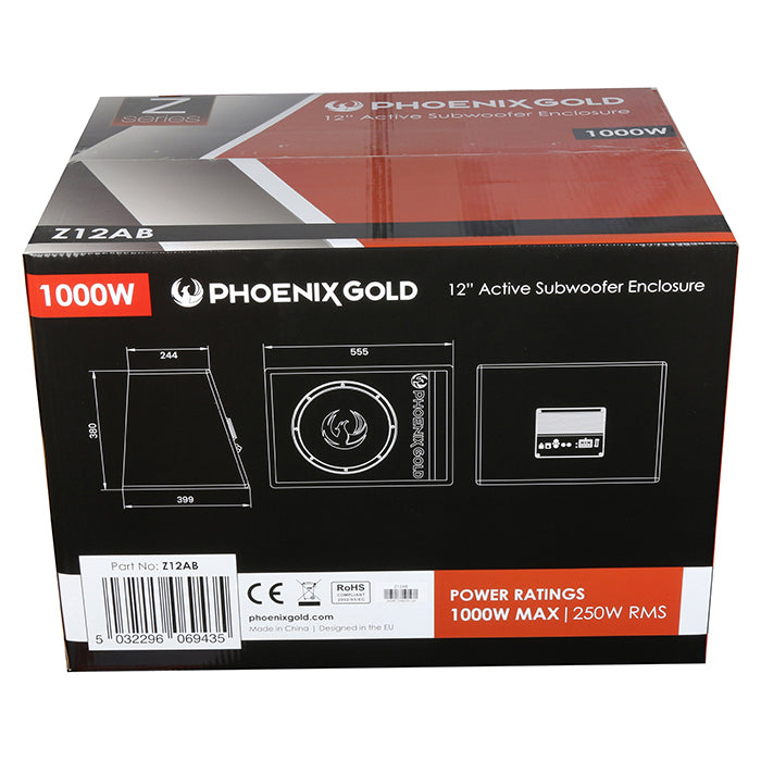Phoenix Gold 12" aktiv Sub M. kabler & remote