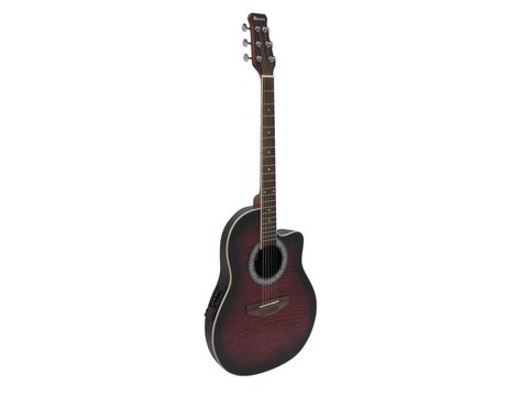 DiMavery RB-300 Roundback Guitar (Rød)