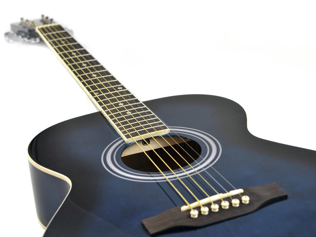 DiMavery AW-303 Western Guitar (Blå burst)